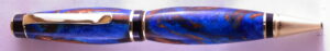 Dragon Slayer pen in blue resin with copper veins