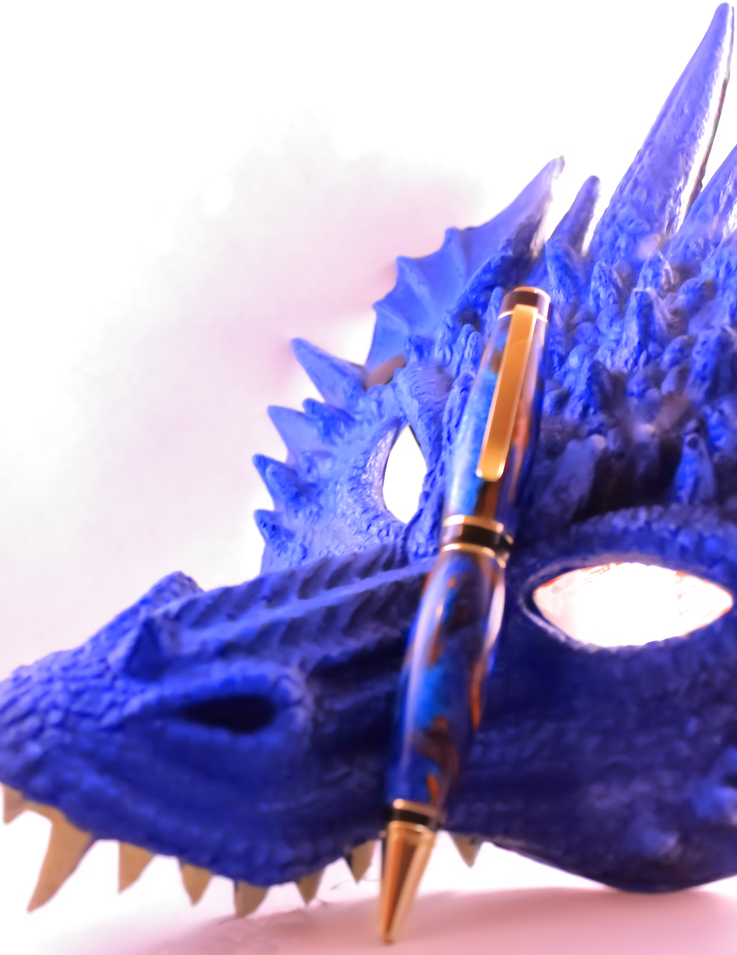 dragon mask with pen